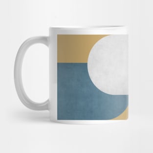 Half Circle Colorblock - Gold Blue and White Mug